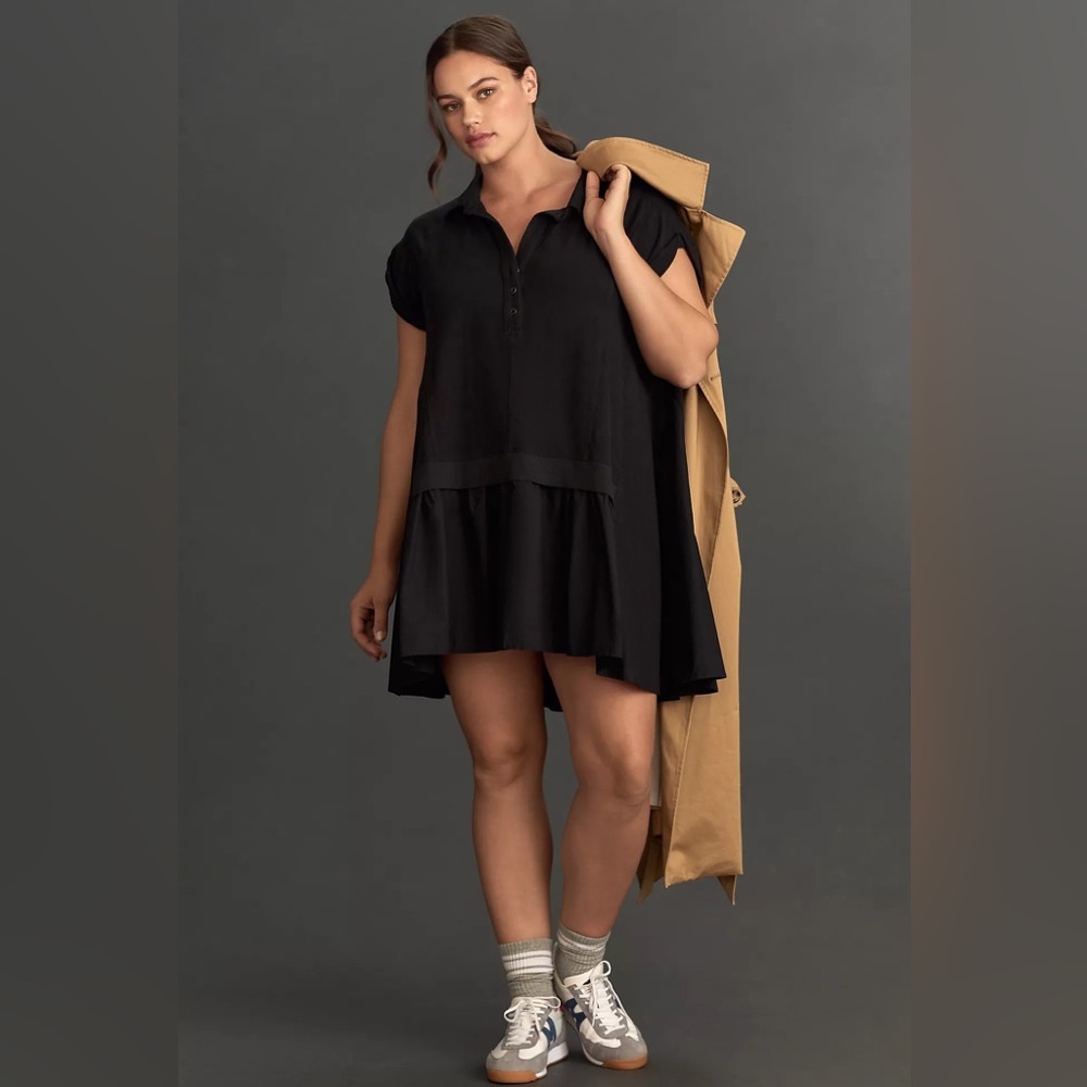 Daily Practice by Anthropologie Offsides Mini Dress in Black